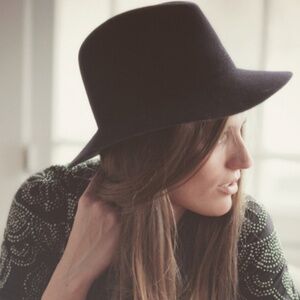 Janessa Leone Wool Fedora- Size Medium